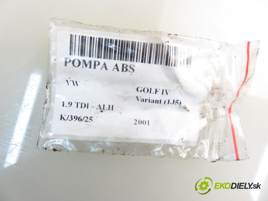 VW GOLF IV Variant (1J5) KOMBI 2001 66,00 1.9 TDI 90 - ALH 1896,00 Pumpa ABS 1C0907379E ; 10096003133 ; 1J0614517E (Pumpa ABS)