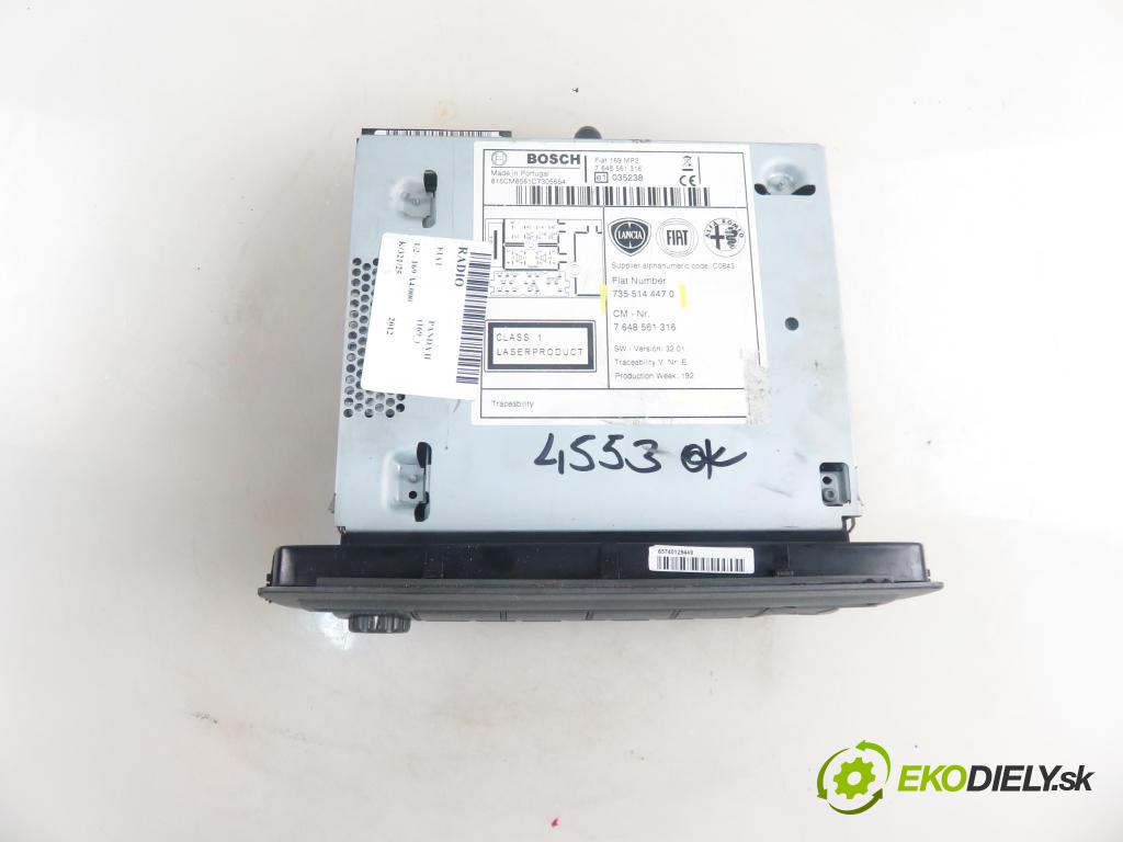 FIAT PANDA (169_) HB 2012 51,00 1.2 - 169 A4.000 1242,00 RADIO CD 7355144470