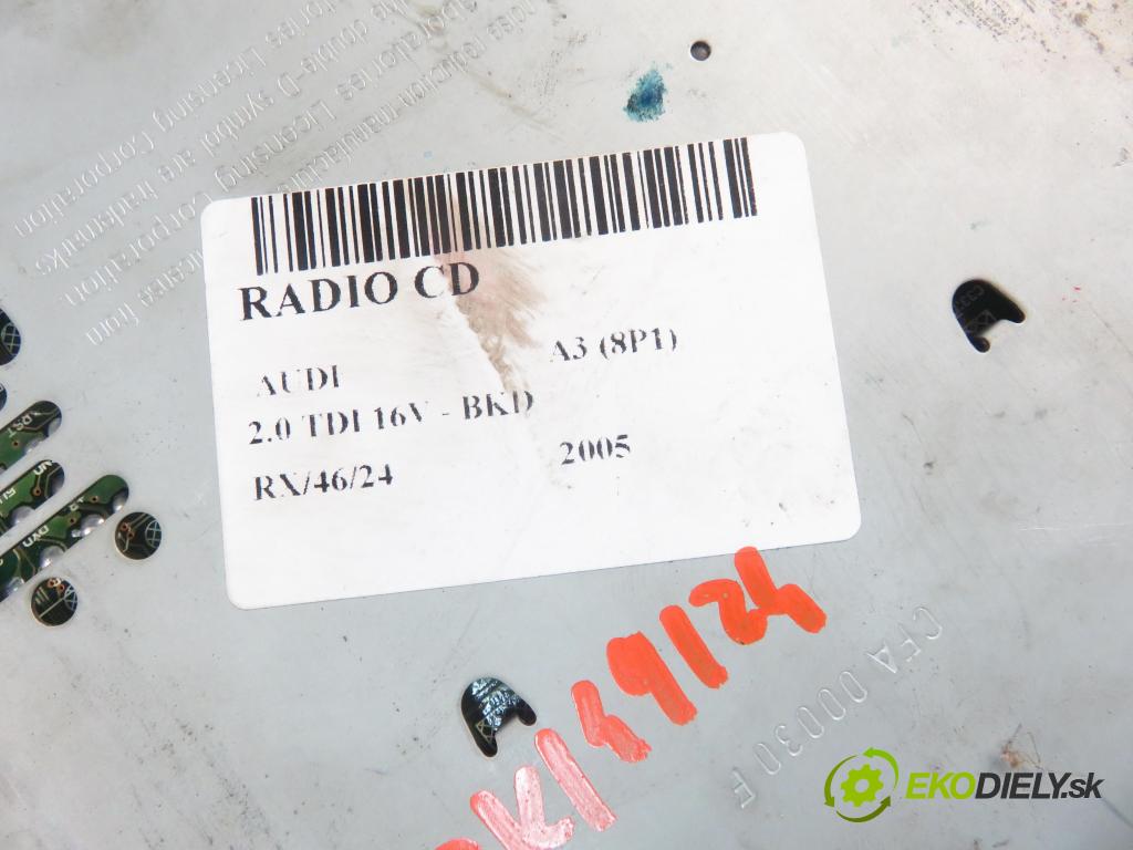 AUDI A3 (8P1) HB 2005 103,00 2.0 TDI PD 16V 140 1968,00 RADIO CD 8P0035195