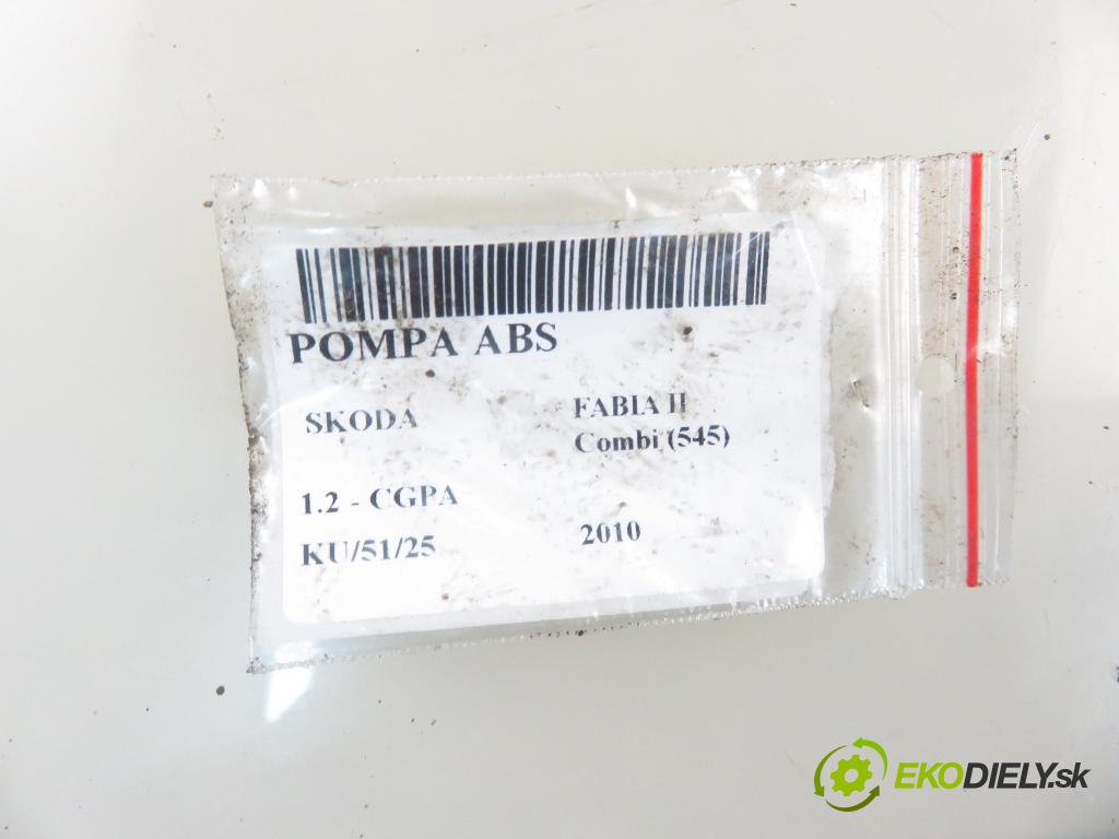 SKODA FABIA II Combi (545) KOMBI 2010 51,00 1.2 - CGPA 1198,00 Pumpa ABS 0265800816 ; 0265232276 ; 6R0907379J (Pumpa ABS)