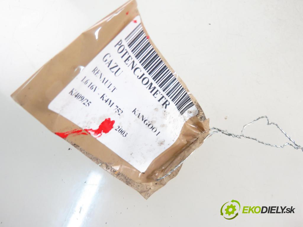 RENAULT KANGOO (KC0/1_) KOMBI 2003 70,00 1.6 16V - K4M 752 1598,00 Potenciometer plynu 8200089851 ; 6PV00811924 (Pedál)