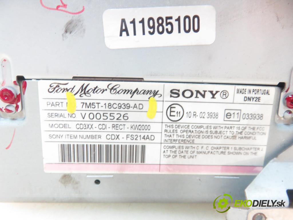 FORD C-MAX (DM2) MINIVAN 2007 66,00 1.6 TDCi - HHDA 1560,00 RADIO CD 7M5T18C939AD