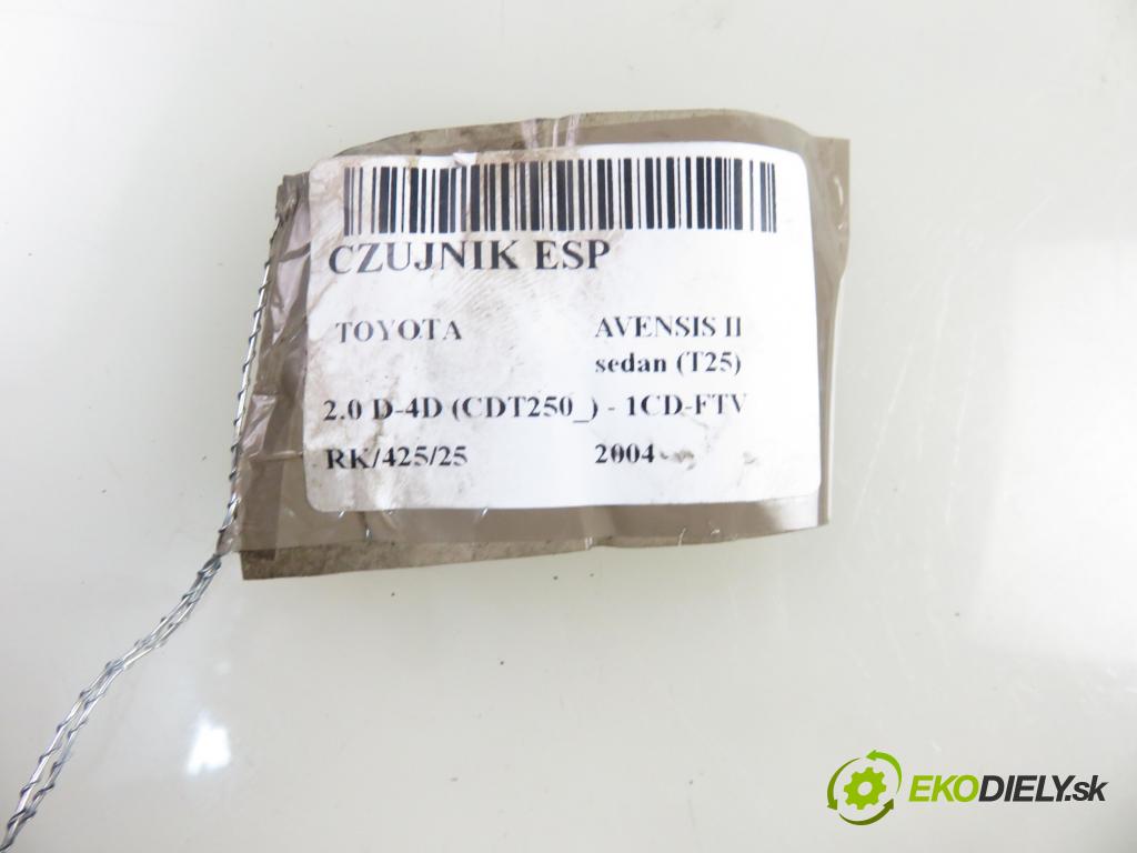 TOYOTA AVENSIS sedan (_T25_) SEDAN 2004 85,00 2.0 D-CAT 116- 1CD-FTV 1995,00 snímač ESP 0265005273 ; 8918305020