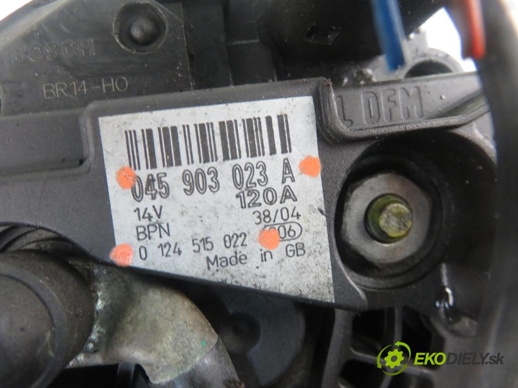 VW POLO (9N_) HB 2004 55,00 1.4 TDI - BAY 1422,00 Alternátor 045903023A ; 0124515022 (Alternátor)