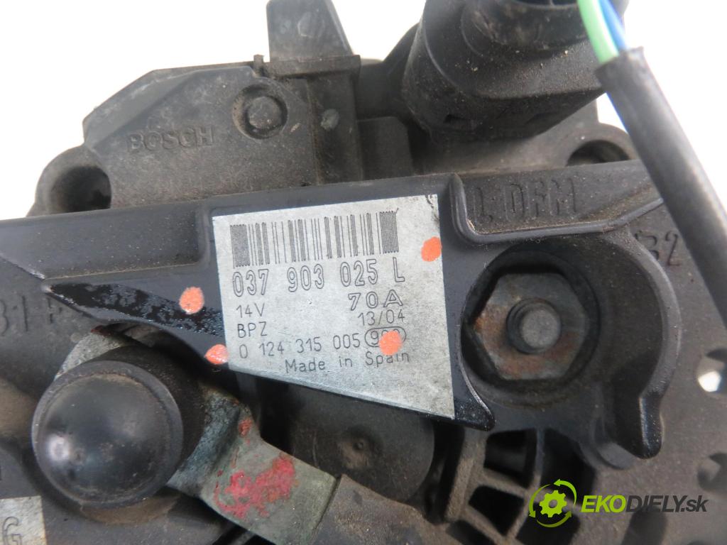 SEAT AROSA (6H) HB 2004 37,00 1 - AUC 999,00 Alternátor 037903025L ; 0124315005 (Alternátor)