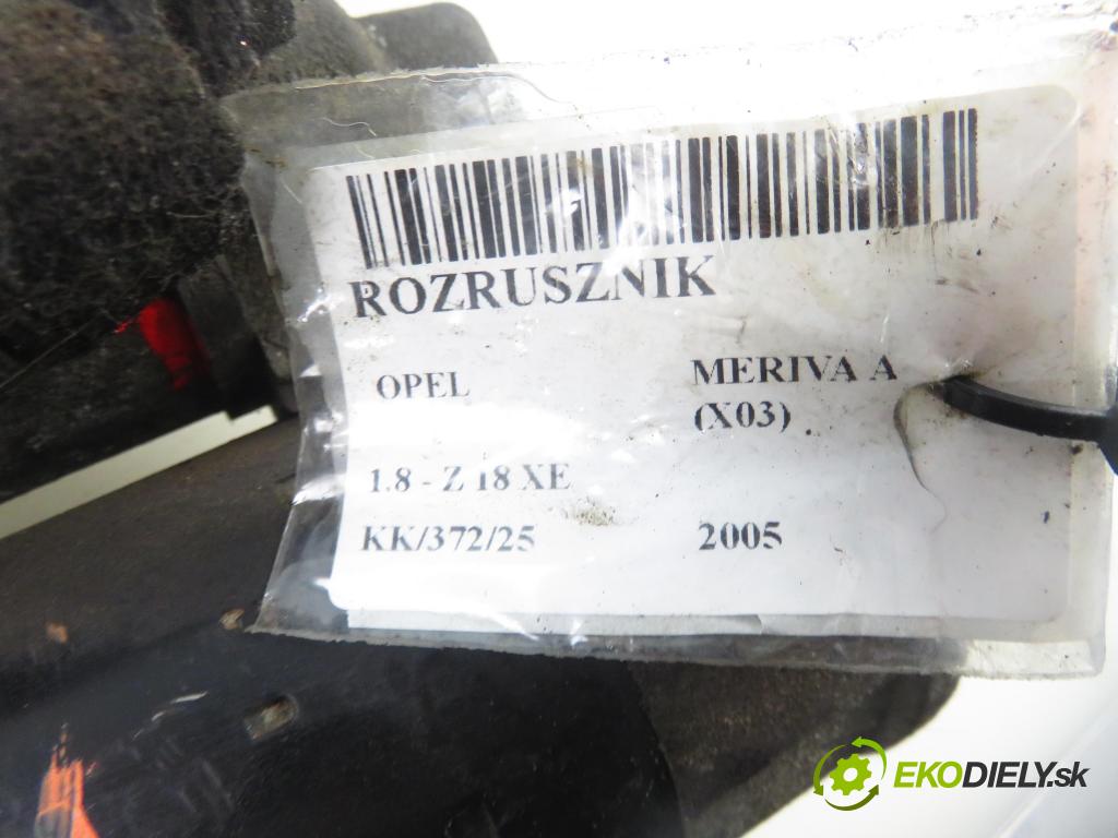 OPEL MERIVA A nadwozie wielkoprzestrzenne (MPV) (X03) HB 2005 92,00 1.8 - Z 18 XE 1796,00 Štartér 0001107435 (Štartér)