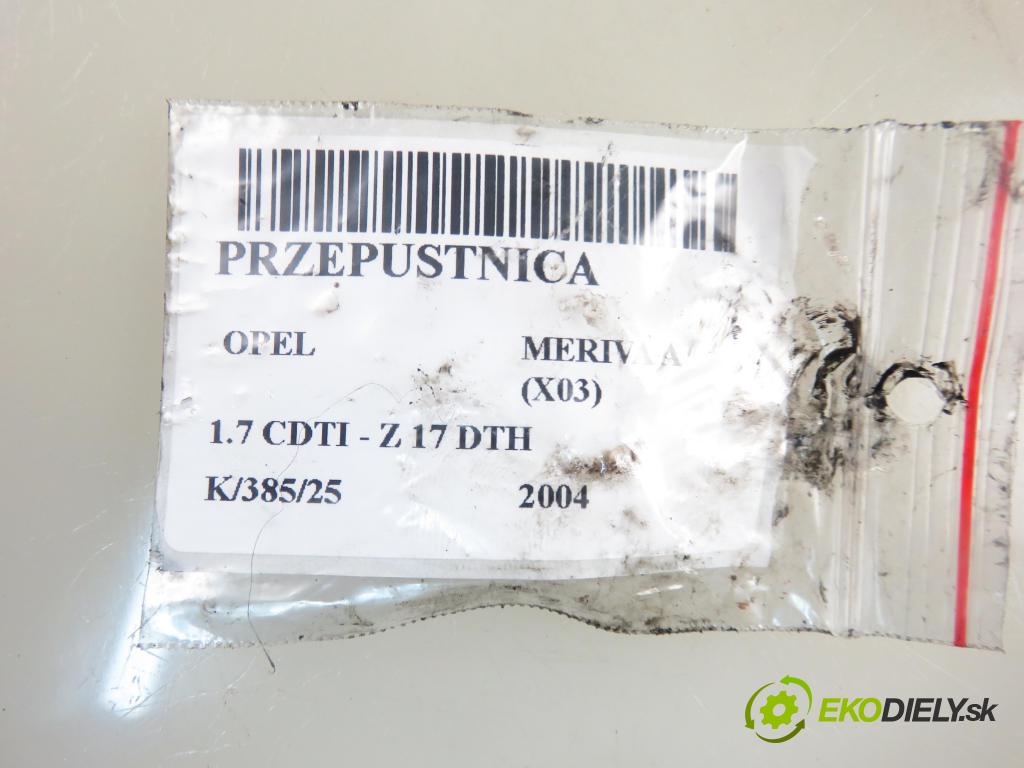 OPEL MERIVA A nadwozie wielkoprzestrzenne (MPV) (X03) HB 2004 74,00 1.7 CDTI 100 - Z 17 DTH 1686,00 Škrtiaca klapka 8973002310 (Škrtiaca klapka)