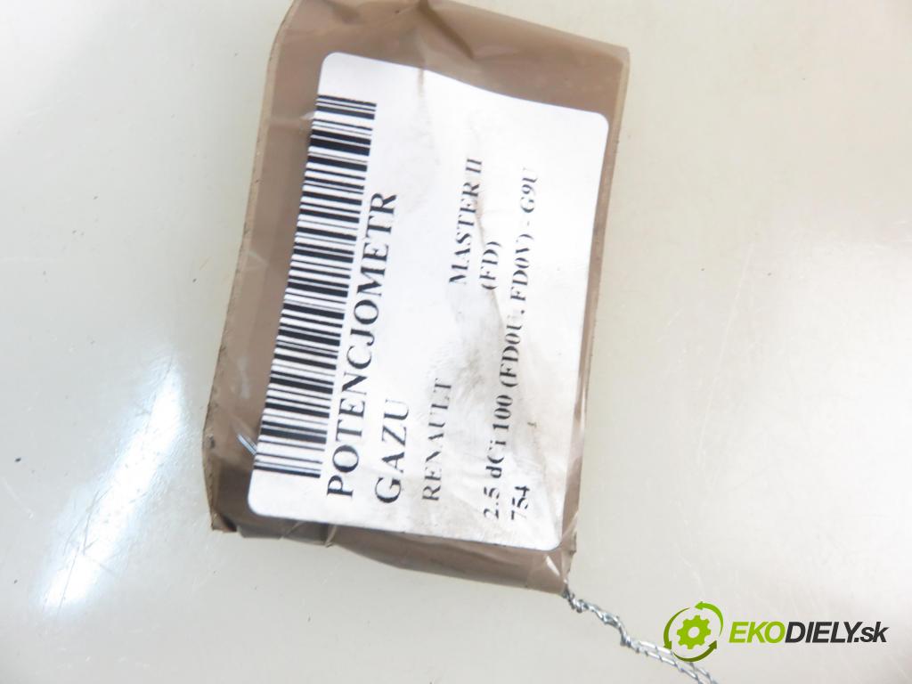 RENAULT MASTER II Skrzynia (FD) FURGON 2004 73,00 2.5 dCi 100 - G9U 754 2464,00 Potenciometer plynu 7700314525 ; 6PV0081190 (Pedál)