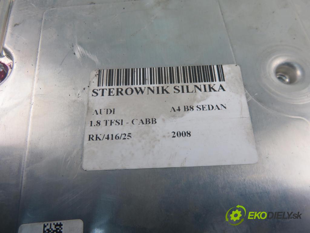 AUDI A4 (8K2, B8) SEDAN 2008 118,00 1.8 TFSI - CABB 1798,00 Riadiaca jednotka Motor 8K1907115A ; 0261201960