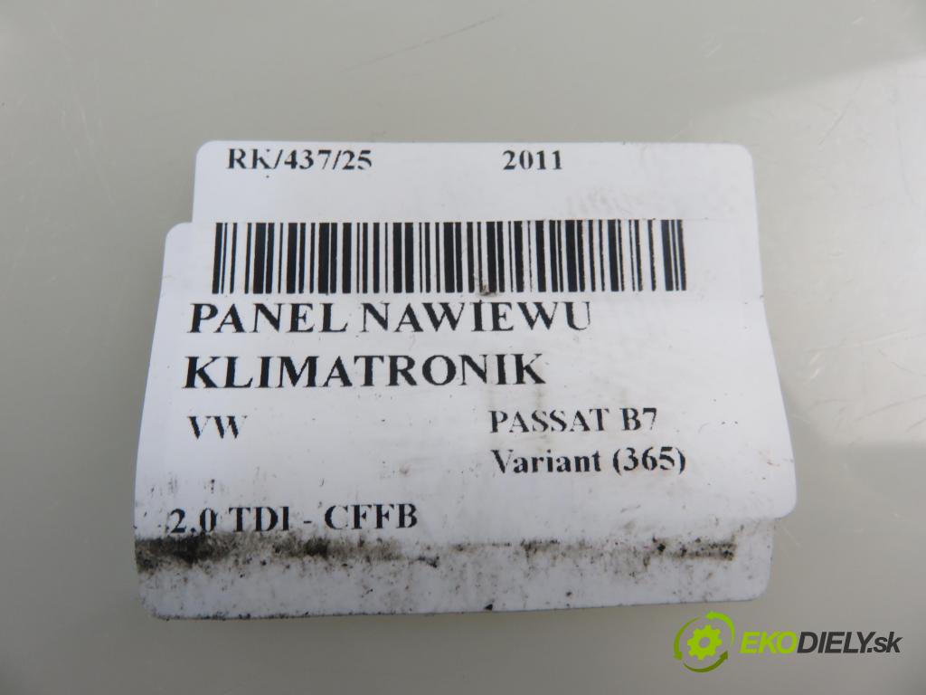 VW PASSAT B7 Variant (365) KOMBI 2011 103,00 2.0 TDI - CFFB 1968,00 Panel kúrenia KLIMATRONIK 5K0907044FB