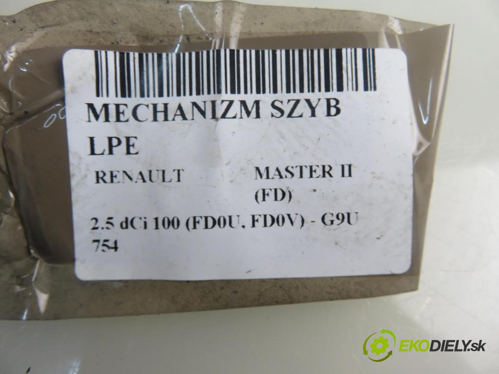 RENAULT MASTER II Skrzynia (FD) FURGON 2004 73,00 2.5 dCi 100 - G9U 754 2464,00 mechanismus oken 8200162708