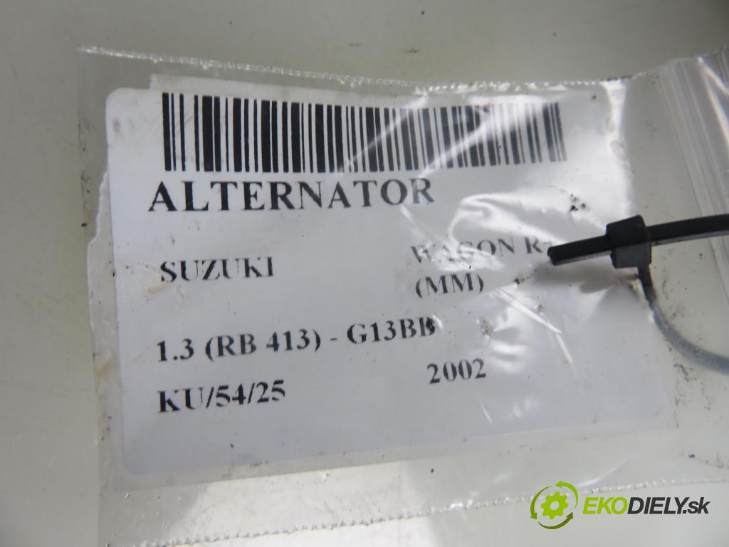 SUZUKI WAGON R+ (MM) HB 2002 56,00 1.3 4WD (RB 413) - G13BB 1298,00 Alternátor 3140083E0 ; A5TA6191ZE (Alternátor)