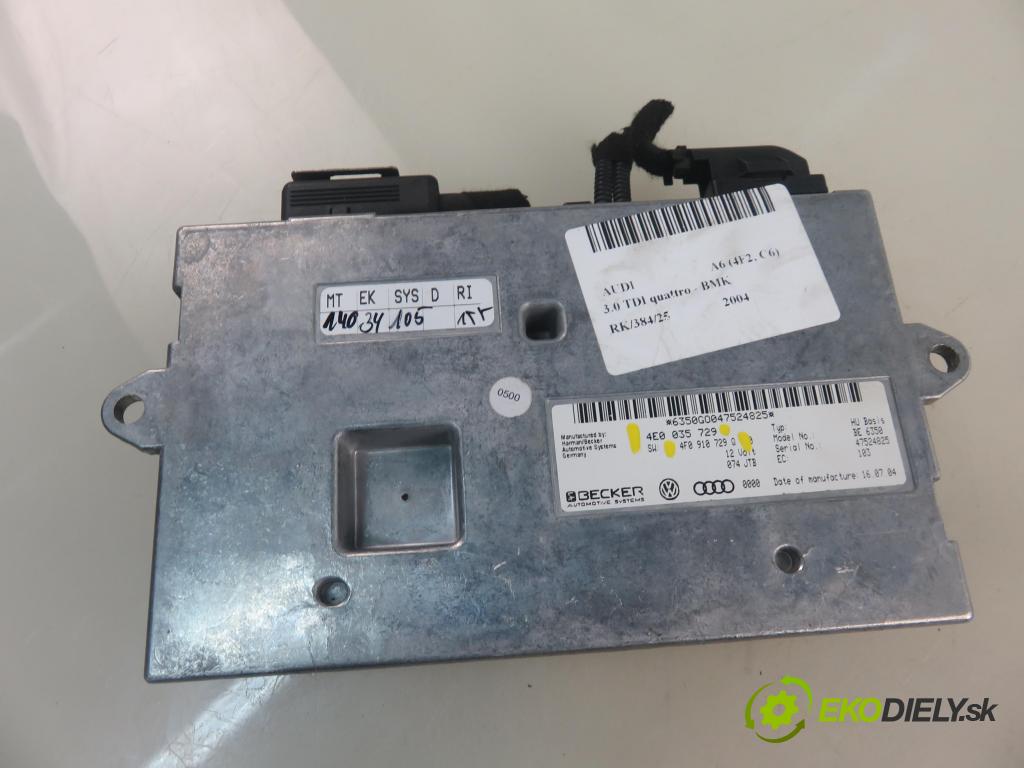 AUDI A6 (4F2, C6) SEDAN 2004 165,00 3.0 TDI quattro - BMK 2967,00 řídící jednotka / MODUL INNE 4F0910729Q ; 4E0035729