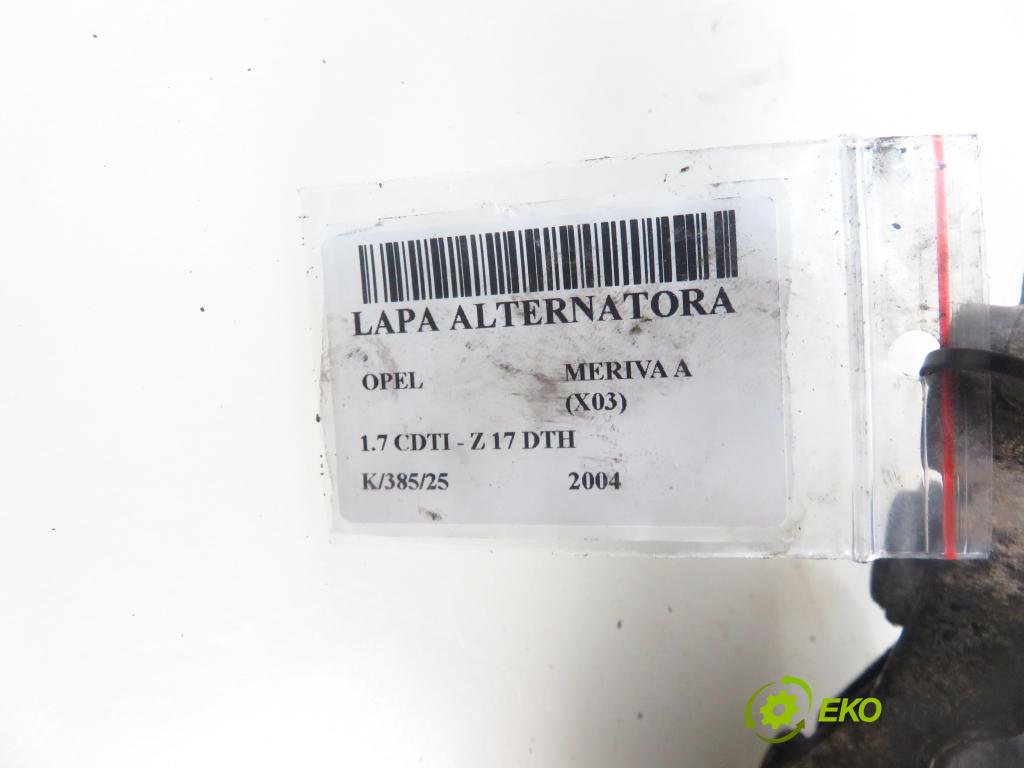 OPEL MERIVA A nadwozie wielkoprzestrzenne (MPV) (X03) HB 2004 74,00 1.7 CDTI 100 - Z 17 DTH 1686,00 Uchytenie alternátora 897264512 ; 897264513