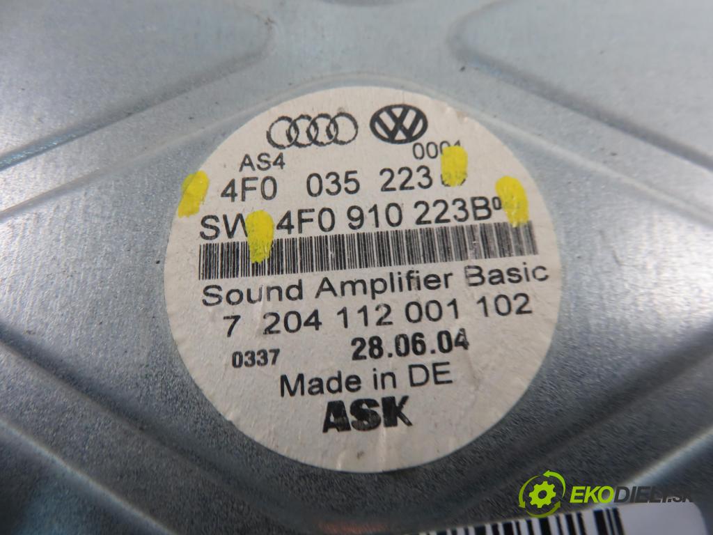 AUDI A6 (4F2, C6) SEDAN 2004 165,00 3.0 TDI quattro - BMK 2967,00 Zosilňovač 4F0910223B ; 4F0035223 (Zosilňovač)