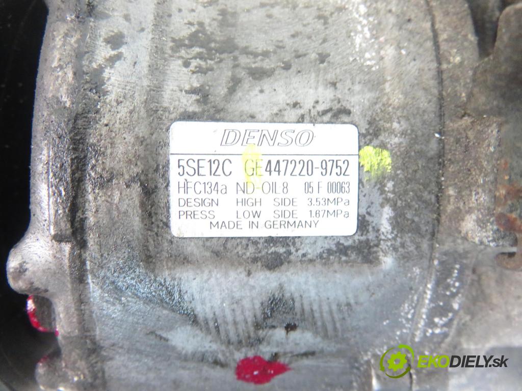 TOYOTA AVENSIS sedan (_T25_) SEDAN 2004 85,00 2.0 D-CAT 116- 1CD-FTV 1995,00 KOMPRESOR: klimatizácie 4472209752 (Kompresor klimatizácie)