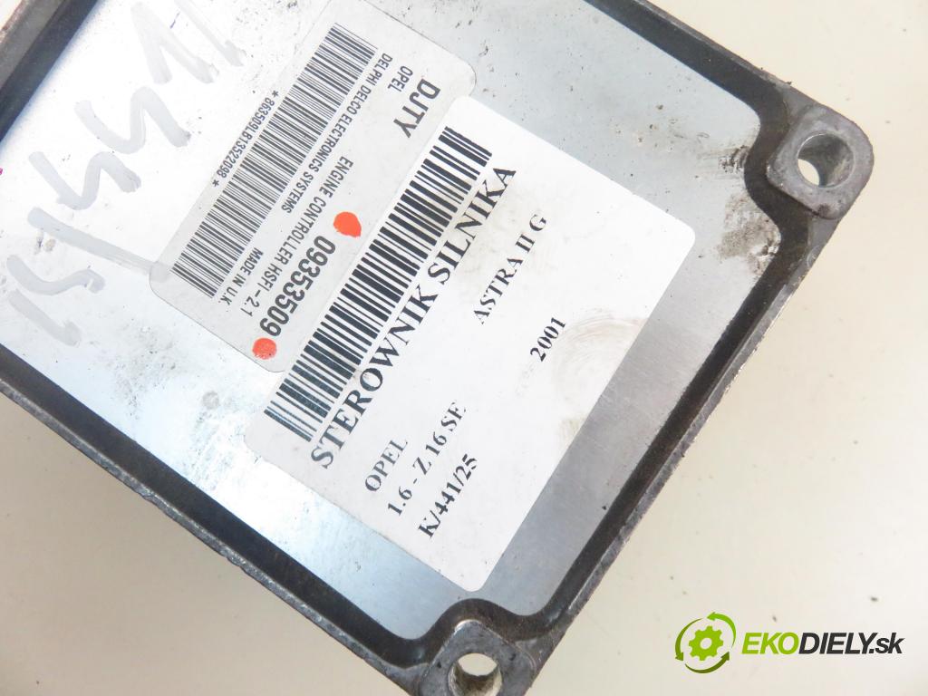 OPEL ASTRA G liftback (T98) HB 2001 62,00 1.6 8V - Z 16 SE 1598,00 Riadiaca jednotka Motor 09353509
