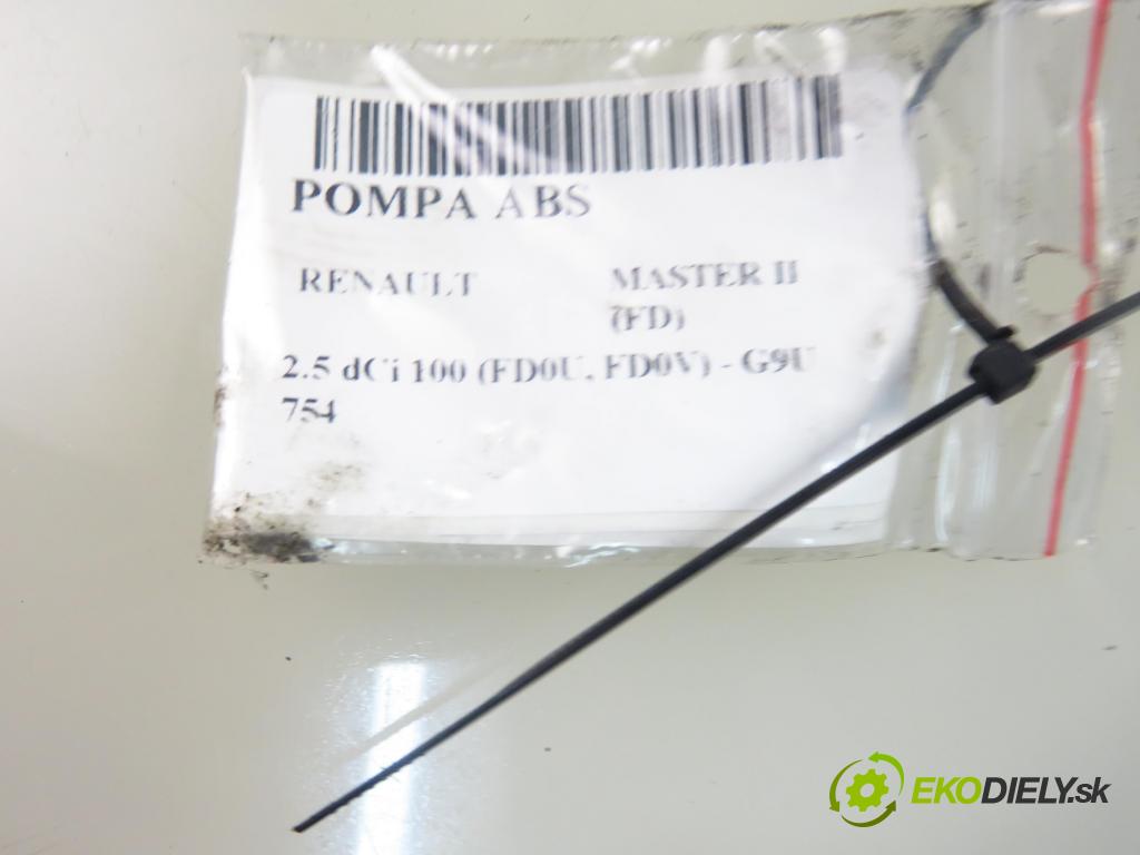 RENAULT MASTER II Skrzynia (FD) FURGON 2004 73,00 2.5 dCi 100 - G9U 754 2464,00 Pumpa ABS 8200196053 ; 13664106 ; 13509006U (Pumpa ABS)