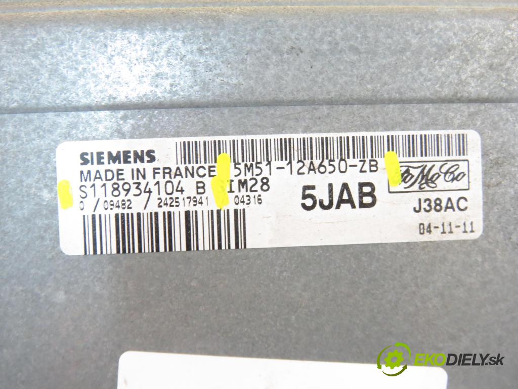 FORD FOCUS II Turnier (DA_, FFS, DS) KOMBI 2004 74,00 1.6 - HWDA 1596,00 Riadiaca jednotka Motor S118934104B ; 5M5112A650ZB