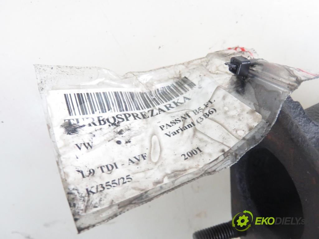 VW PASSAT B5.5 Variant (3B6) KOMBI 2001 96,00 1.9 TDI PD 130 - AVF 1896,00 RYCHLONABÍJEČKA: 038145702G (Turbodúchadla (kompletní))