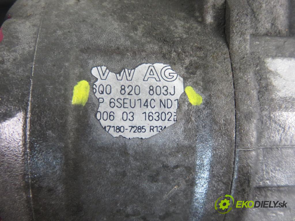 VW POLO (9N_) HB 2006 51,00 1.4 TDI - BNM 1422,00 KOMPRESOR: klimatizácie 6Q0820803J (Kompresor klimatizácie)