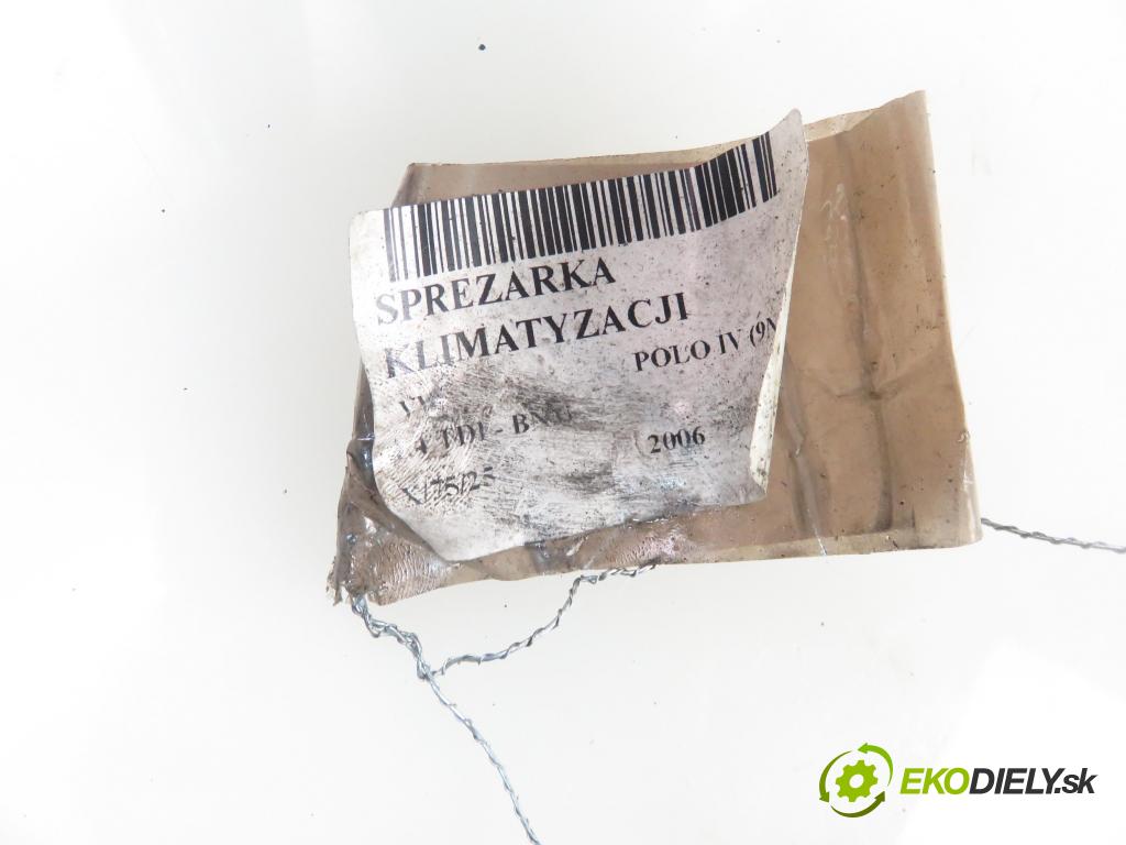 VW POLO (9N_) HB 2006 51,00 1.4 TDI - BNM 1422,00 KOMPRESOR: klimatizácie 6Q0820803J (Kompresor klimatizácie)