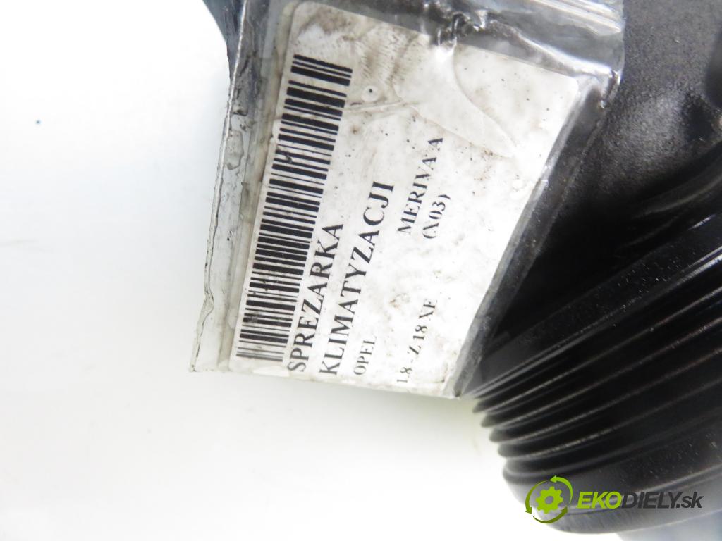 OPEL MERIVA A nadwozie wielkoprzestrzenne (MPV) (X03) HB 2005 92,00 1.8 - Z 18 XE 1796,00 KOMPRESOR: klimatizácie 13205197 (Kompresor klimatizácie)