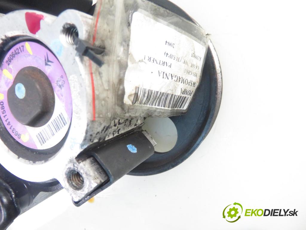 PEUGEOT PARTNER Combispace (5F) KOMBIVAN 2004 80,00 1.6 16V 109 - NFU (TU5JP4) 1587,00 Pumpa servočerpadlo 9631411580 ; 26064217 (Servočerpadlo, pumpa riadenia)