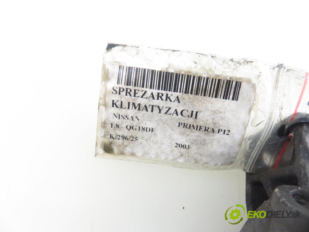 NISSAN PRIMERA (P12) LIFTBACK 2003 85,00 1.8 - QG18DE 1769,00 KOMPRESOR: klimatizácie 2J55045591 (Kompresor klimatizácie)