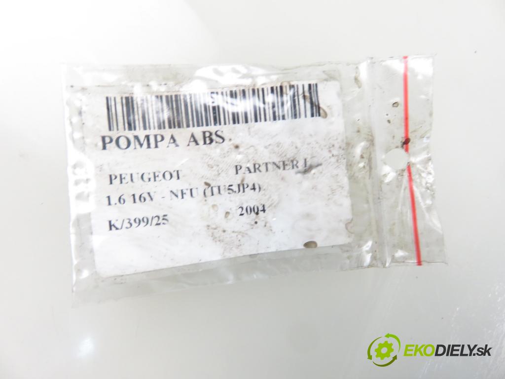 PEUGEOT PARTNER Combispace (5F) KOMBIVAN 2004 80,00 1.6 16V 109 - NFU (TU5JP4) 1587,00 pumpa ABS 9645324780 ; 0265225129 ; 0265950059 (Pumpy brzdové)