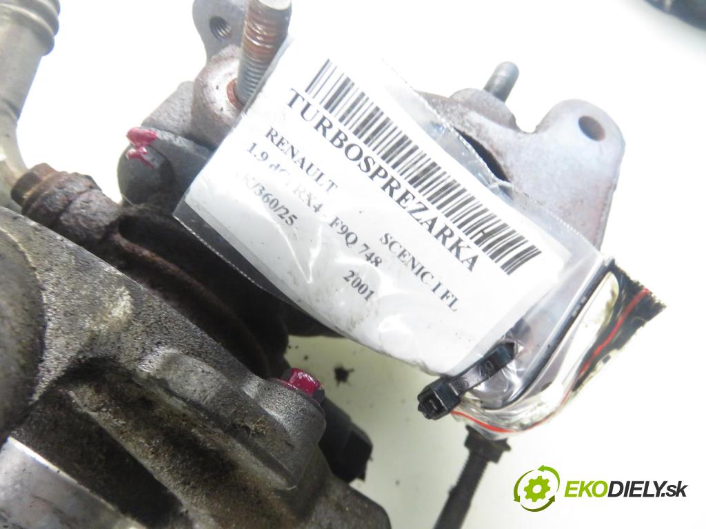RENAULT SCENIC I (JA0/1_) CROSSOVER 2001 74,00 1.9 dCi RX4 - F9Q 748 1870,00 RYCHLONABÍJEČKA: 8200108052 (Turbodúchadla (kompletní))