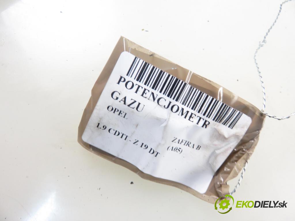 OPEL ZAFIRA B (A05) MINIVAN 2005 88,00 1.9 CDTI 8V 120 - Z 19 DT 1910,00 Potenciometer plynu 9202341BT ; 6PV00811400 (Pedál)