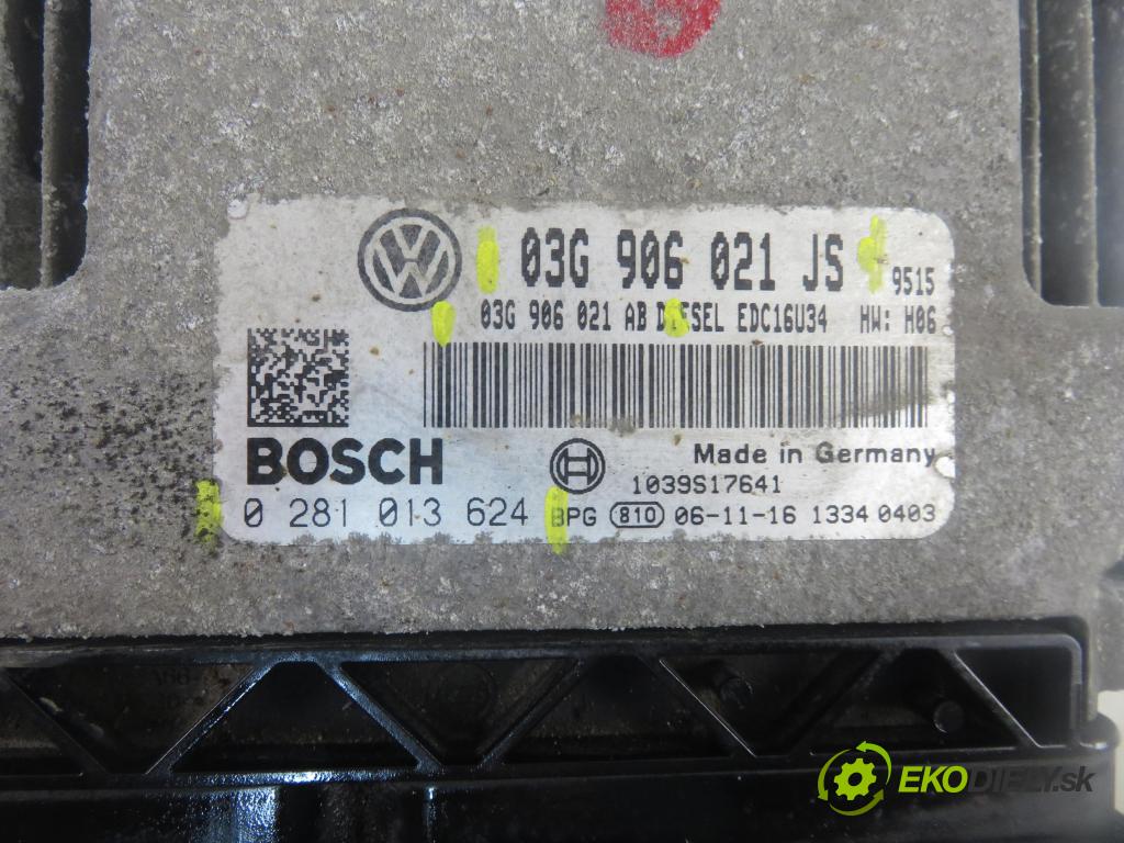 SEAT LEON (1P1) HB 2006 77,00 1.9 TDI - BLS 1896,00 Riadiaca jednotka Motor 03G906021JS ; 0281013624 ; 03G906021AB