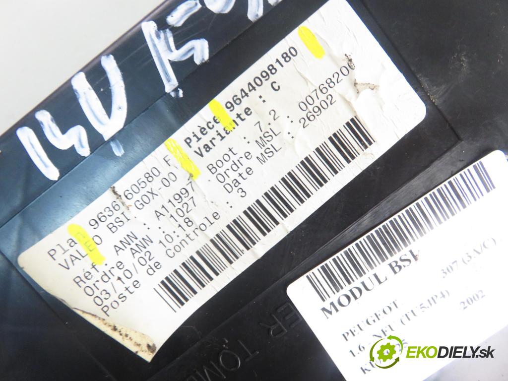 PEUGEOT 307 (3A/C) HB 2002 81,00 1.6 - NFU (TU5JP4) 1587,00 MODUL BSI 9636760580F ; 9644098180