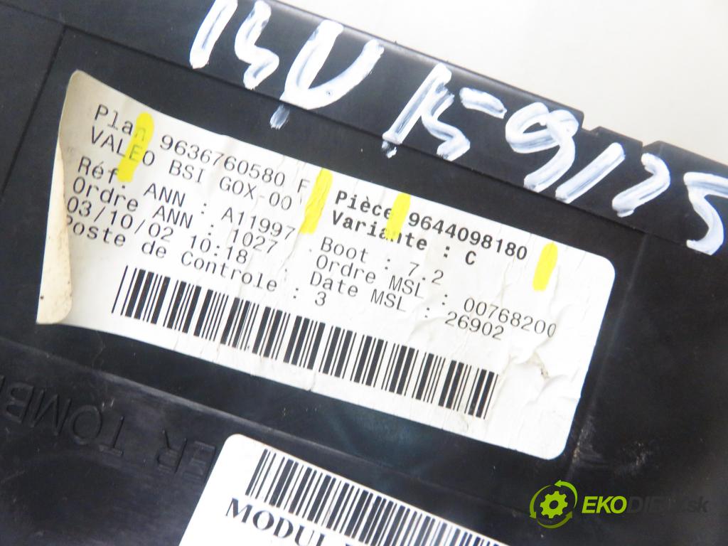 PEUGEOT 307 (3A/C) HB 2002 81,00 1.6 - NFU (TU5JP4) 1587,00 MODUL BSI 9636760580F ; 9644098180