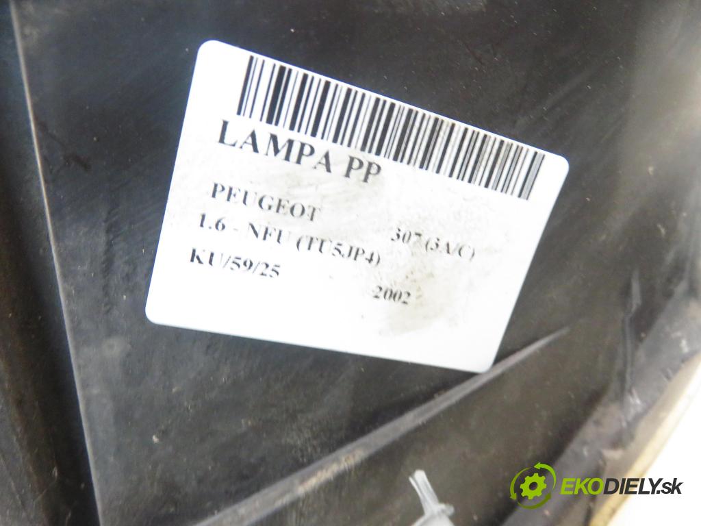 PEUGEOT 307 (3A/C) HB 2002 81,00 1.6 - NFU (TU5JP4) 1587,00 světlo PP 9641615680