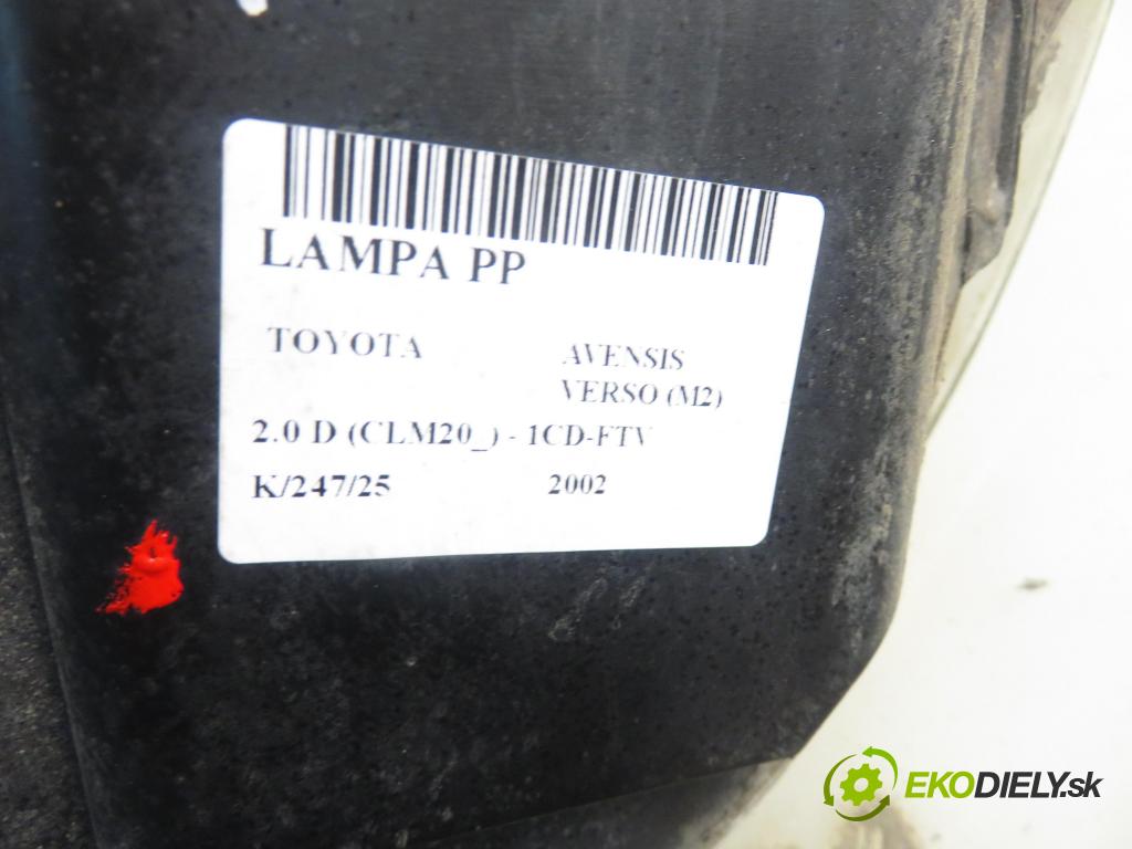 TOYOTA AVENSIS VERSO (_M2_) MINIVAN 2002 85,00 2.0 D (CLM20_) - 1CD-FTV 1995,00 světlo PP