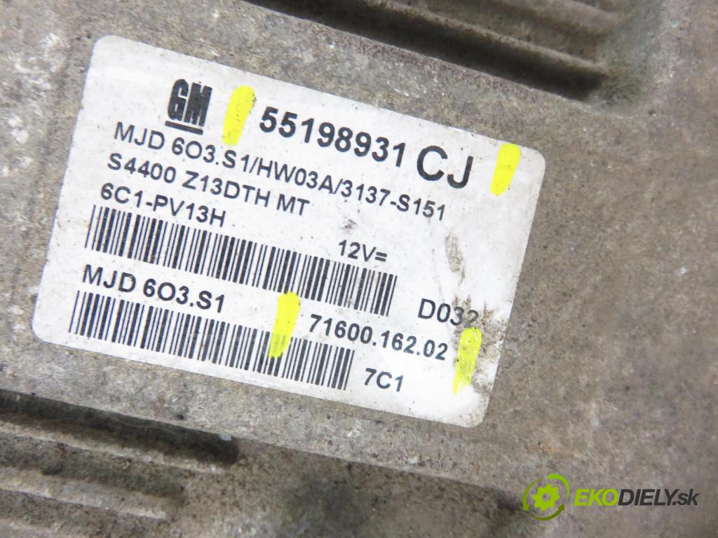 OPEL CORSA D (S07) HB 2007 66,00 1.3 CDTI 90 - Z 13 DTH 1248,00 Riadiaca jednotka Motor 55198931CJ ; 7160016202