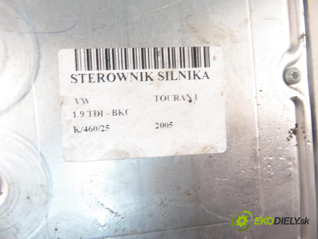 VW TOURAN (1T1, 1T2) MINIVAN 2005 77,00 1.9 TDI - BKC 1896,00 Riadiaca jednotka Motor 03G906016CD ; 0281011945