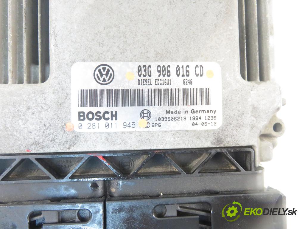 VW TOURAN (1T1, 1T2) MINIVAN 2005 77,00 1.9 TDI - BKC 1896,00 Riadiaca jednotka Motor 03G906016CD ; 0281011945