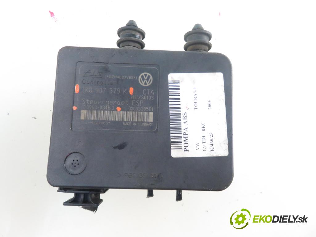 VW TOURAN (1T1, 1T2) MINIVAN 2005 77,00 1.9 TDI - BKC 1896,00 Pumpa ABS 1K0907379K ; 10096003483 ; 1K0614517H (Pumpa ABS)