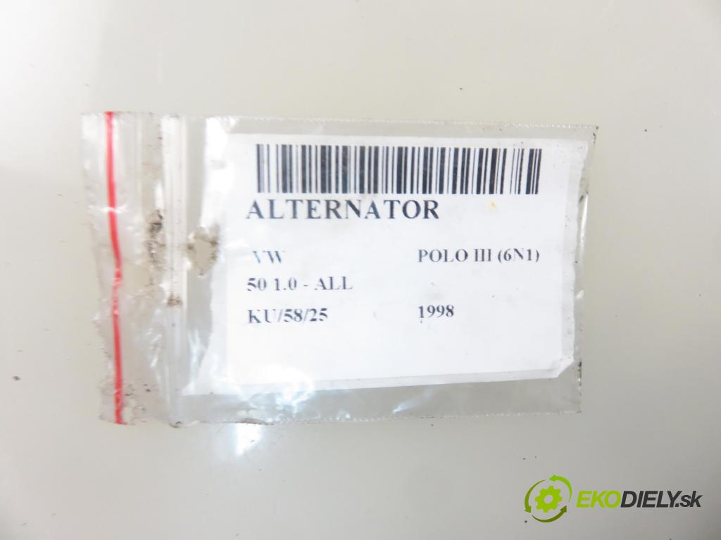 VW POLO (6N1) HB 1998 37,00 1.0 50 - ALL 999,00 Alternátor 0123310019 ; 028903025H (Alternátor)