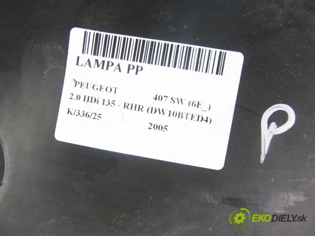 PEUGEOT 407 SW (6E_) KOMBI 2005 100,00 2.0 HDi 135 - RHR 1997,00 světlo PP 0301213204