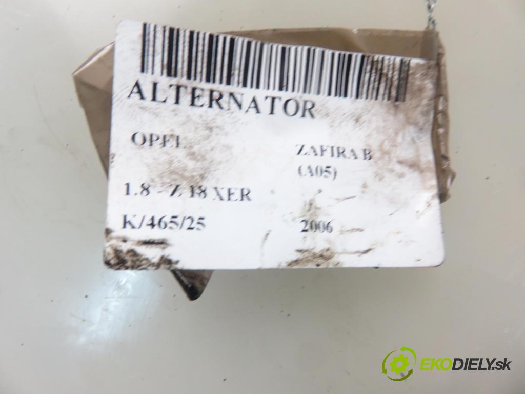 OPEL ZAFIRA B (A05) MINIVAN 2006 103,00 1.8 - Z 18 XER 1796,00 Alternátor 0124425020 ; 55556067 (Alternátor)