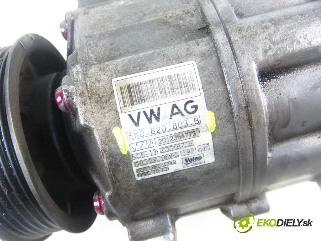 VW TOURAN (1T3) MINIVAN 2012 103,00 2.0 TDI - CFHC 1968,00 KOMPRESOR: klimatizácie 5K0820803B (Kompresor klimatizácie)
