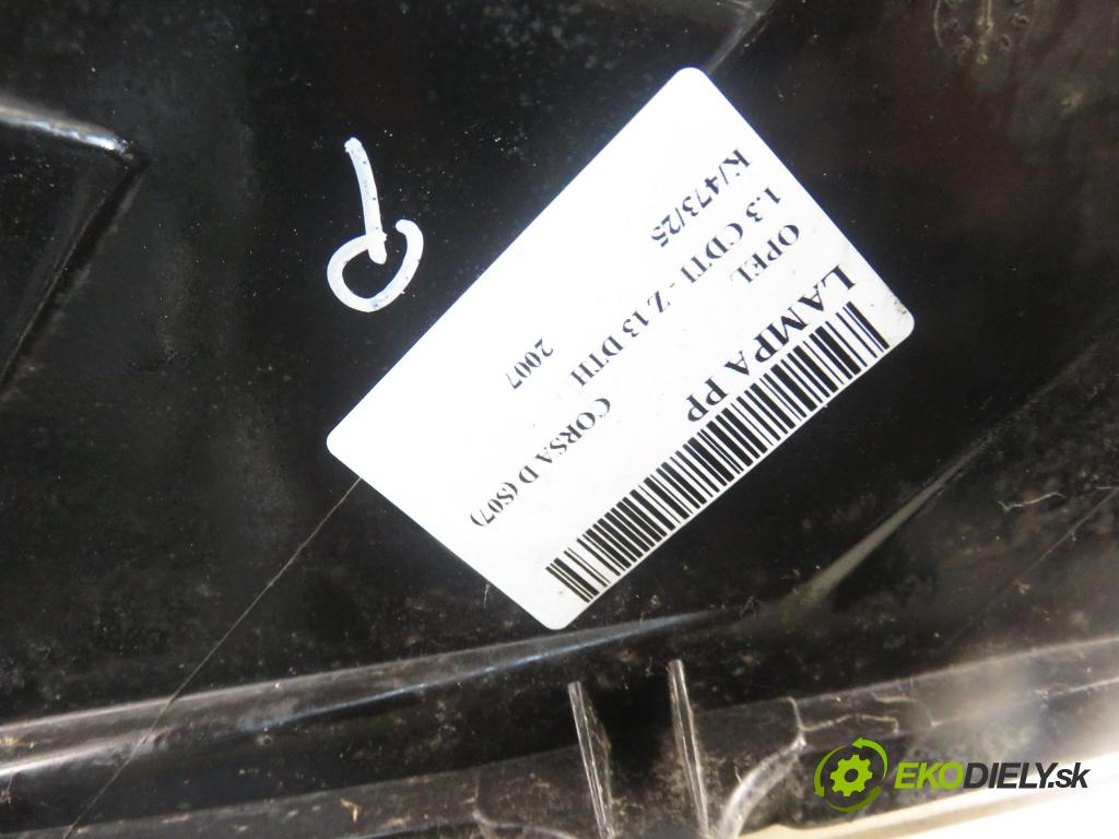 OPEL CORSA D (S07) HB 2007 66,00 1.3 CDTI 90 - Z 13 DTH 1248,00 světlo PP