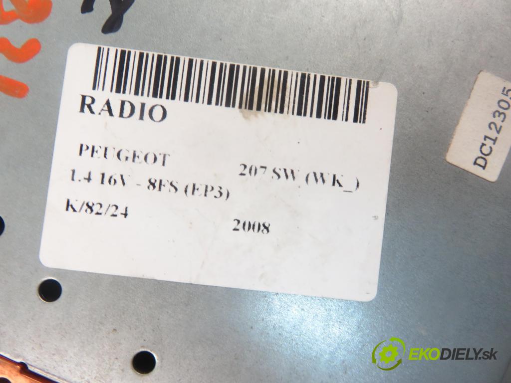 PEUGEOT 207 SW (WK_) KOMBI 2008 70,00 1.4 16V - 8FS (EP3) 1397,00 RADIO 96643697XT