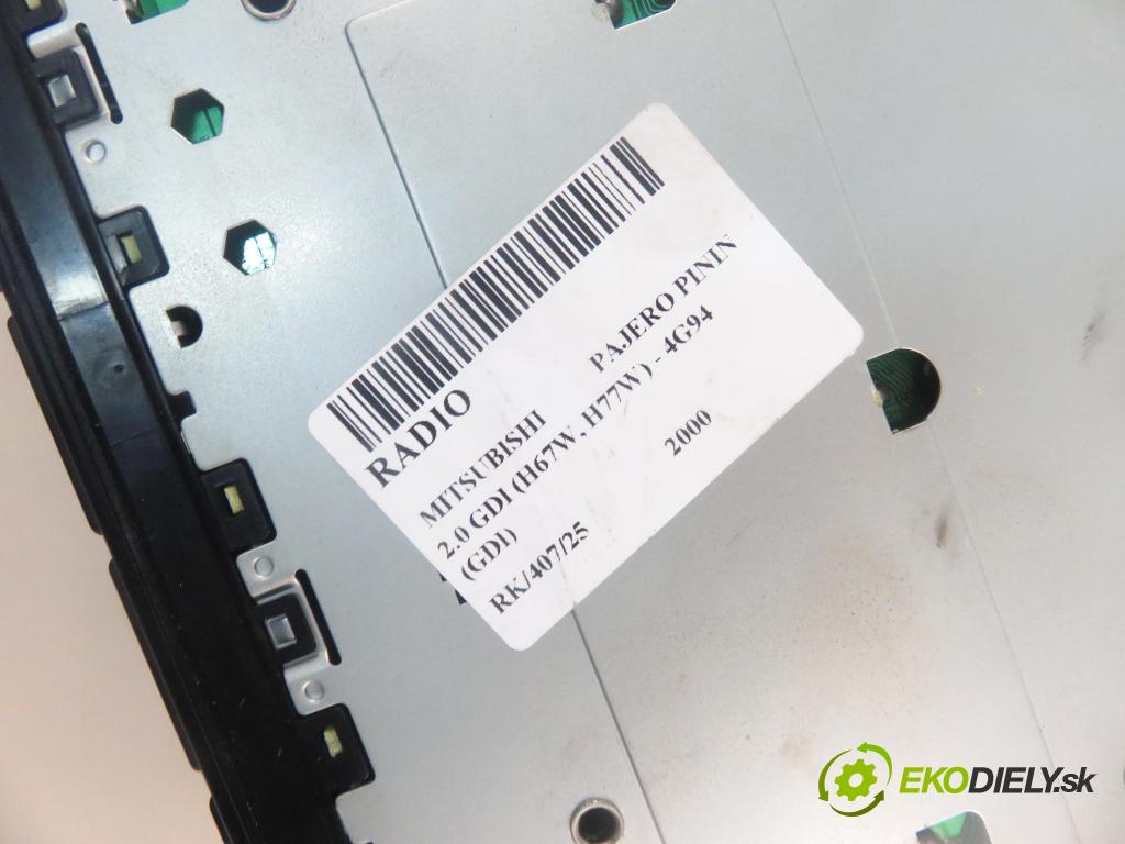 MITSUBISHI PAJERO PININ (H6_W, H7_W) SUV 2000 95,00 2.0 GDI 1999,00 RADIO ME26802109E ; MZ312566