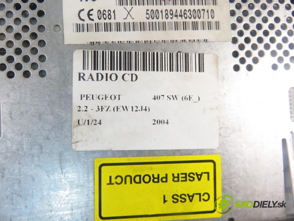 PEUGEOT 407 SW (6E_) KOMBI 2004 116,00 2.2 - 3FZ (EW12J4) 2230,00 RADIO CD 96565708YW