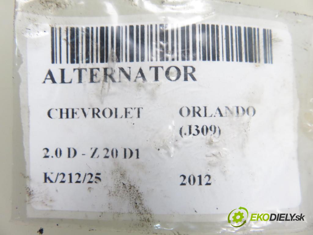 CHEVROLET ORLANDO (J309) MINIVAN 2012 120,00 2.0 D VCDi 163 - Z 20 D1 (LNP) 1998,00 Alternátor 13580078 (Alternátor)